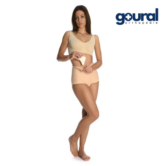 Slip-Gaine pour réduction de hernie inguinale taille haute pour femme