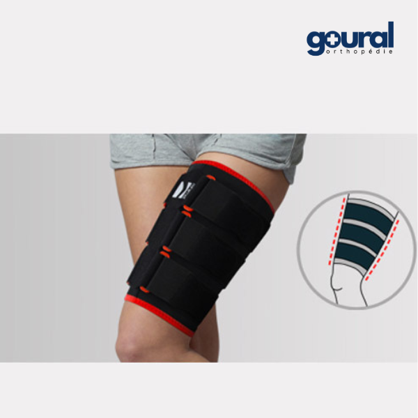 Cuissard compressif avec straps pour claquage musculaire