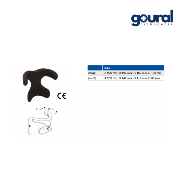 Appui-tête en forme de X pour fauteuil roulant