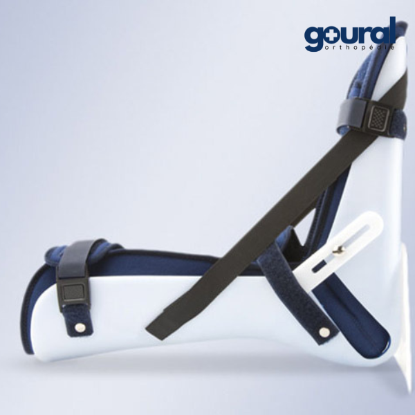 Attelle d'immobilisation du pied-cheville et éventuellement hanche