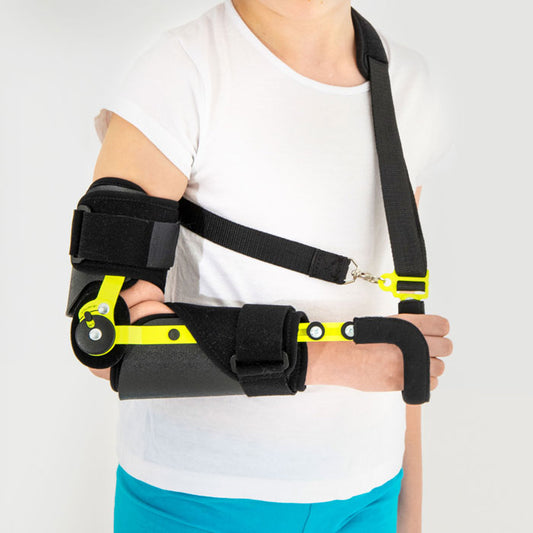 Attelle articulée d'immobilisation du coude réglable ROM pédiatrique