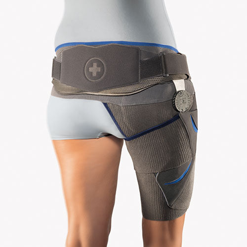 Attelle articulée de stabilisation et protection de la hanche