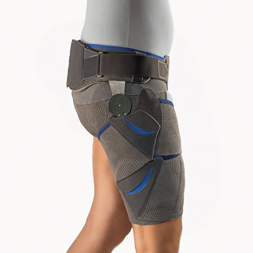 Attelle articulée de stabilisation et protection de la hanche