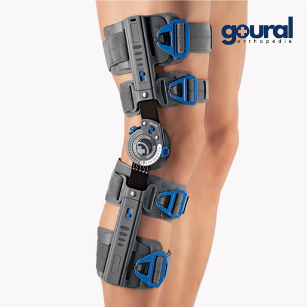 Post-op mobilization telescopic knee brace. More