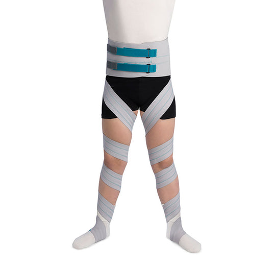 Bilateral tibiofemoral derotation splint-bandage