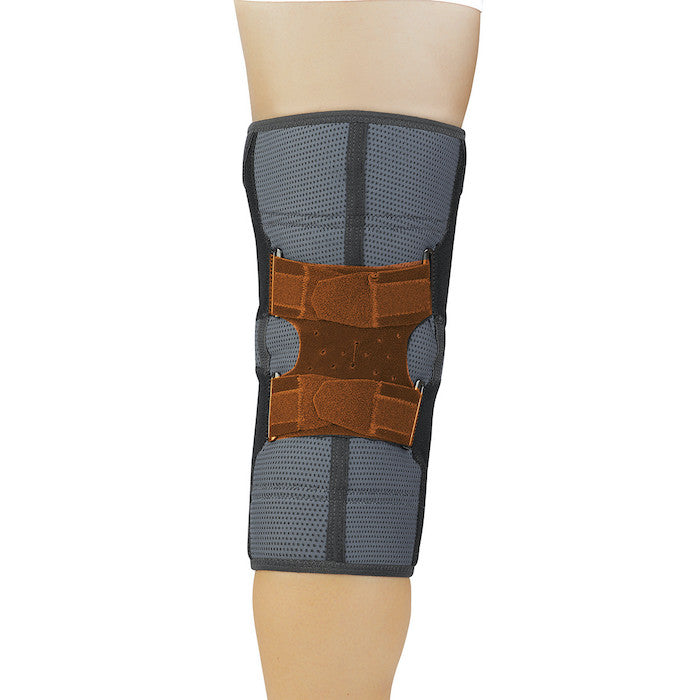 Articulated knee brace for genu-recurvatum control