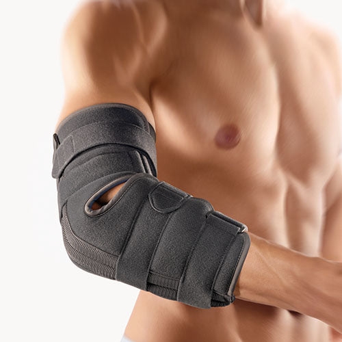 Adjustable flexion-extension goural elbow immobilization splint