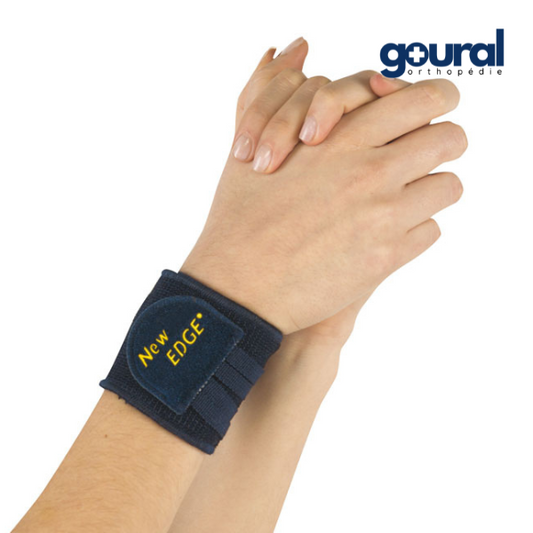 100% cotton wrist support bandage on the skin