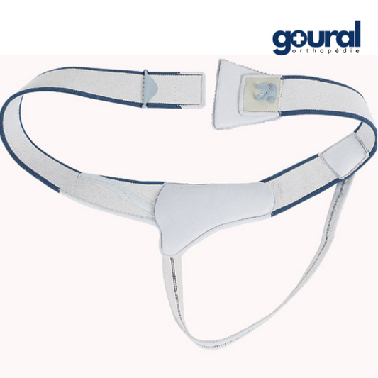 Unilateral inguinal hernia truss with SoftFlex soft pad