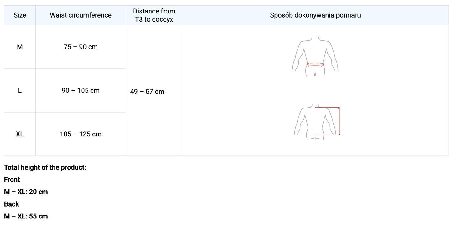 Ceinture-Corset dorso-lombaire avec rappel de posture anti-cyphose full back brace