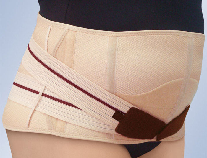 Abdominal support belt with wraparound shape (strong abdomen)
