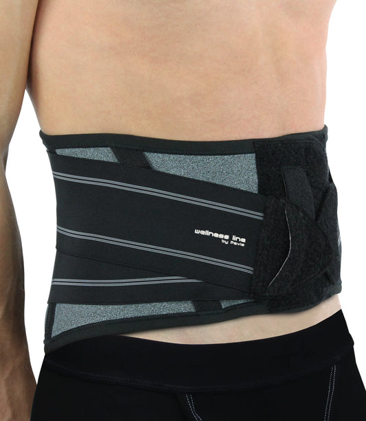 Lumbar (lumbosacral) support belt with removable stabilizers