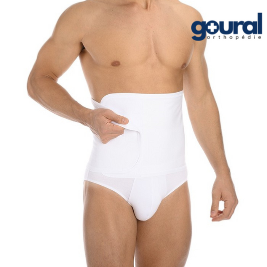 Hygienic abdominal support belt with adjustable elastic underwire in all directions, height 32 cm