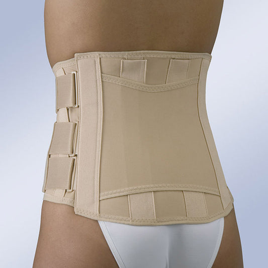 Lumbar support belt with buckles and velcro straps