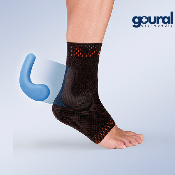 Visco-3D compression ankle brace with viscoelastic perimalleolar pads