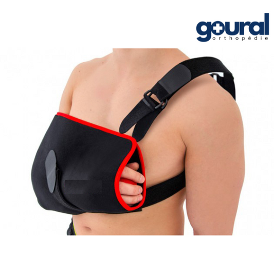 Shoulder brace with vascularization ball without support on the shoulder to be treated