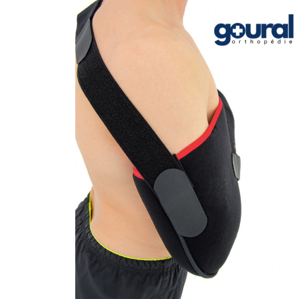Shoulder brace with vascularization ball without support on the shoulder to be treated
