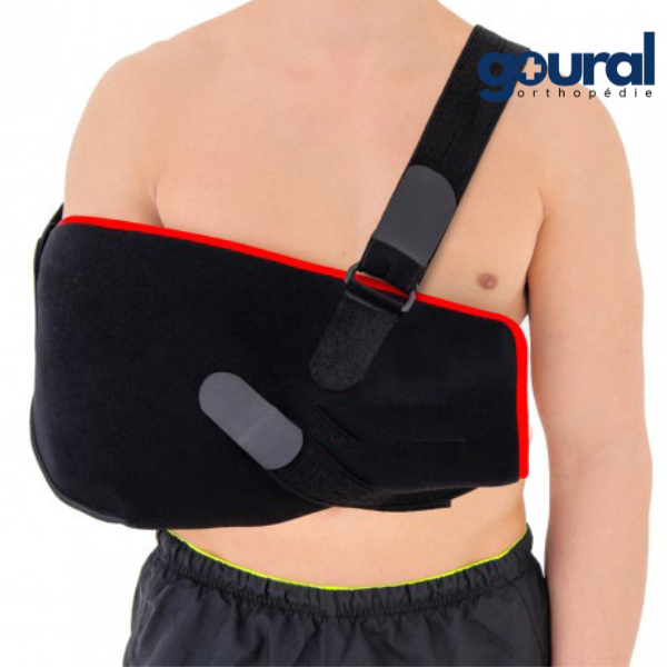 Shoulder brace with vascularization ball without support on the shoulder to be treated
