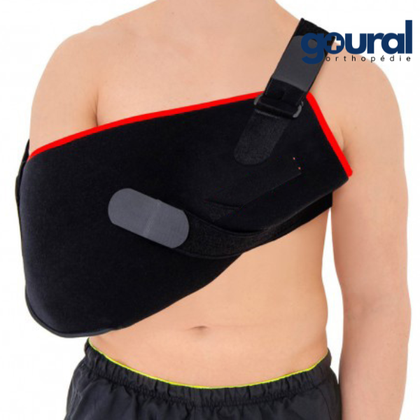 Shoulder brace with vascularization ball without support on the shoulder to be treated