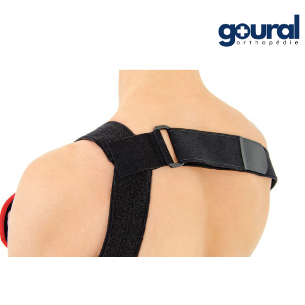 Shoulder brace with vascularization ball without support on the shoulder to be treated