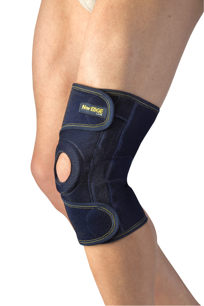 Genouillère ligamentaire (2 jeux de baleines) à fenêtre rotulienne à ouverture totale