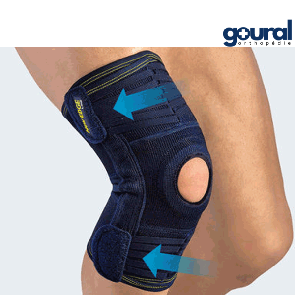 Ligament knee brace with active patellar centering
