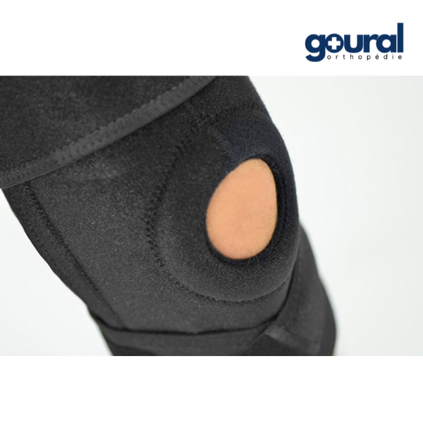 Ligament and patellar knee brace with full opening and removable stays