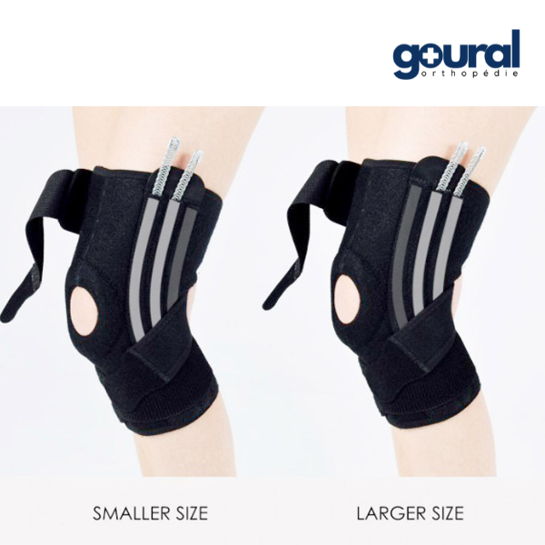Ligament and patellar knee brace with full opening and removable stays