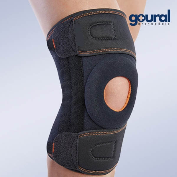 Full opening knee pad with soft Genu-Tex side reinforcements