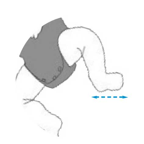 Orthèse pour la correction du système de la rotation tibiale Tibax sans chaussures (type attelle de Denis Browne)