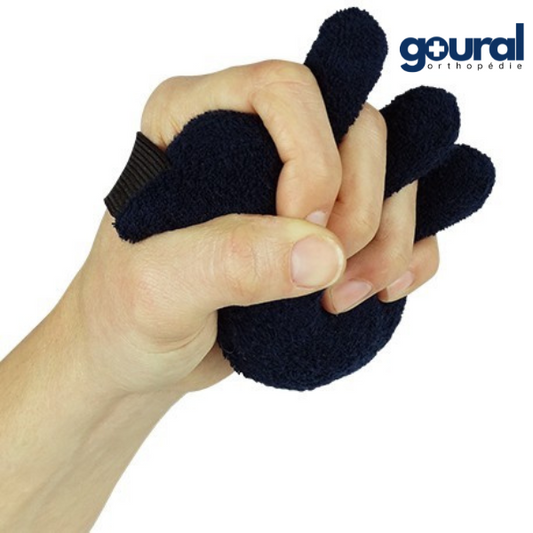 Orthèse-coussin de main-doigts spastique avec séparateur de doigts