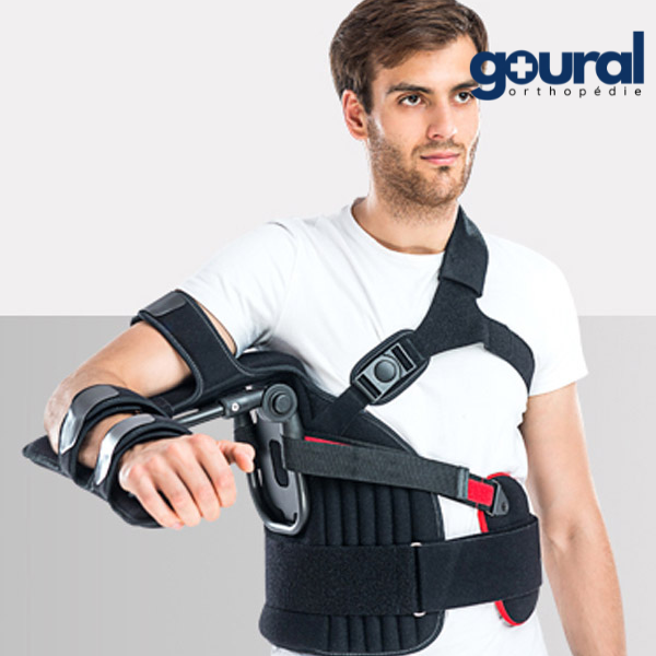 Articulated shoulder elbow hand fingers orthosis