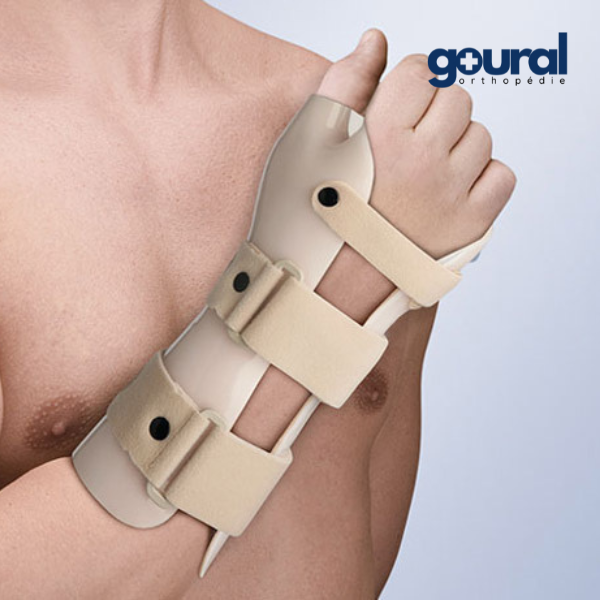 Thermo-Cast 3 thermoformed wrist-thumb immobilization orthosis