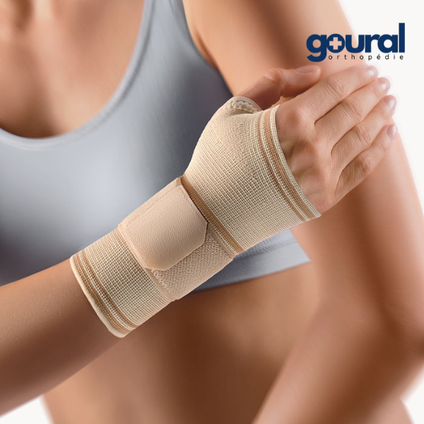 Wrist-thumb support orthosis with elastic reminder