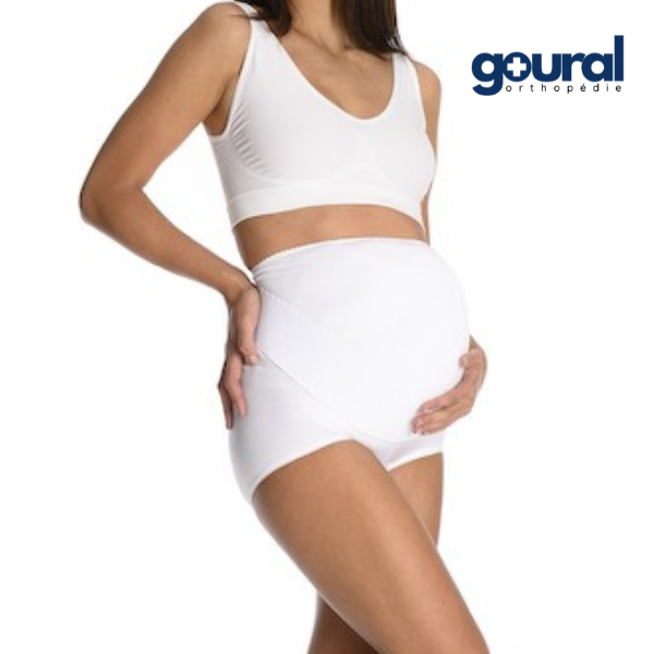 Slip-gaine de maintien abdominal grossesse avec plastron réglable