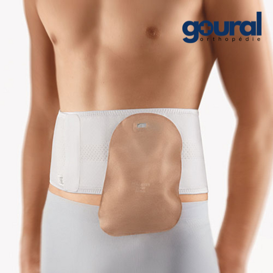 Ceinture de maintien abdominale pour stomie avec ouverture fendue StomaBelt open