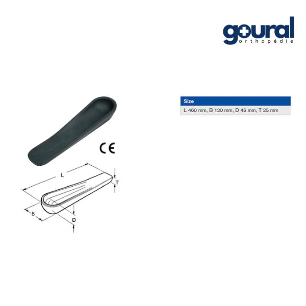 Support d'avant-bras en gouttière monobloc pour fauteuil roulant