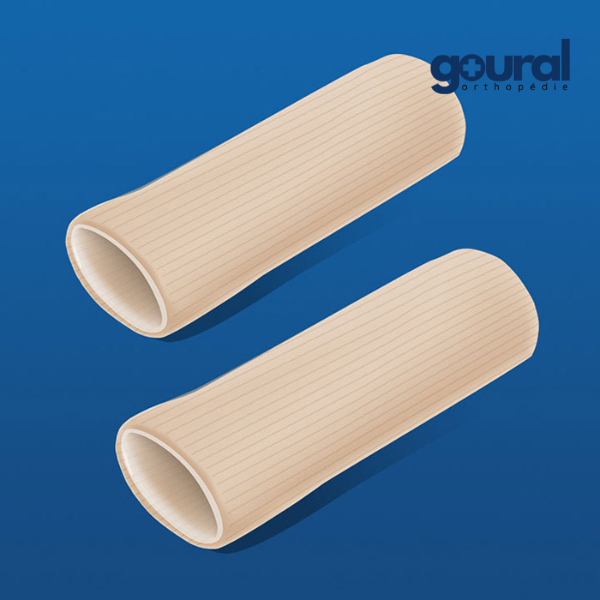 Tube en gel recouvert de tissu de protection des orteils