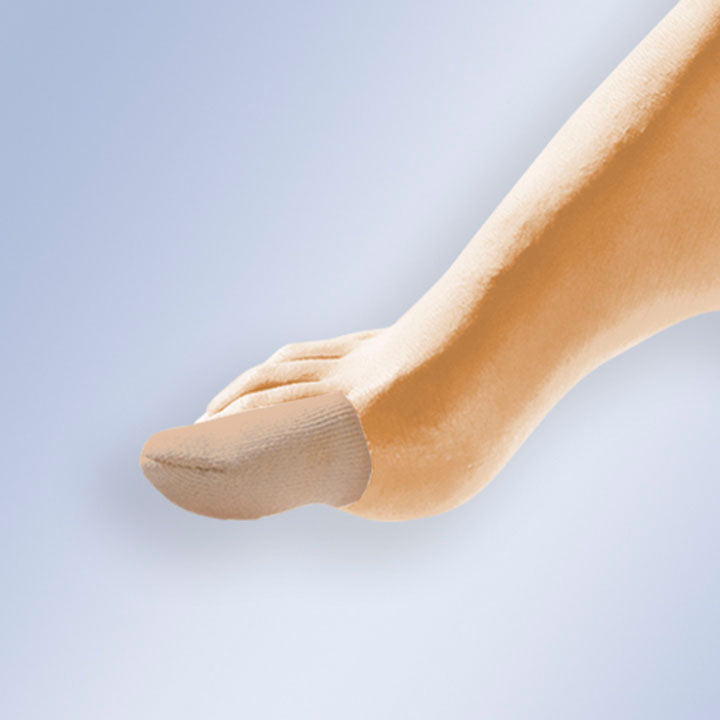 Fabric covered digital gel toe cap