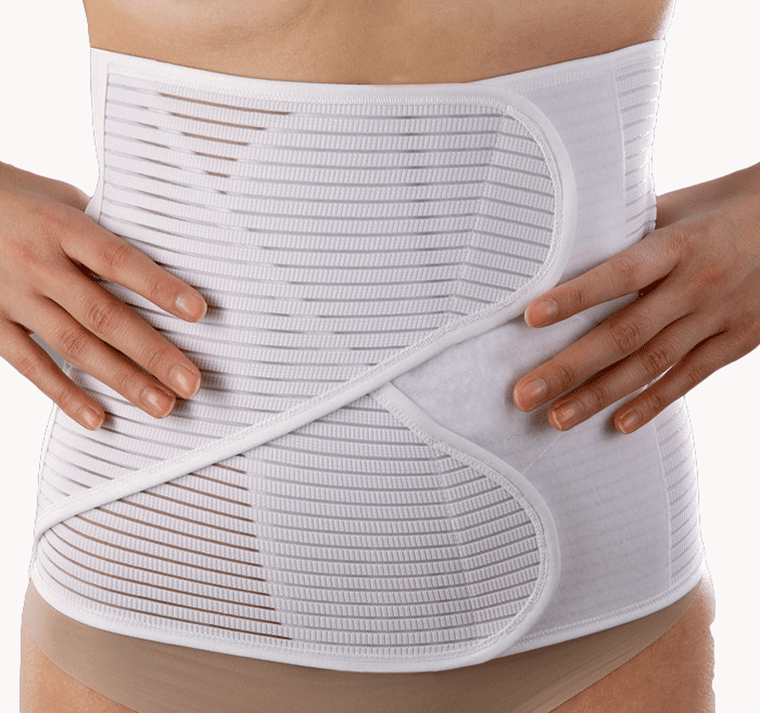 Ceinture de maintien abdominal doublée coton (hauteur 28 cm)