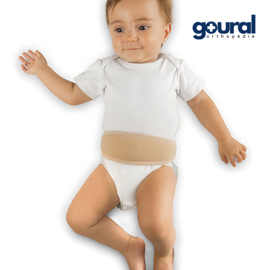 Bandage pour réduire les hernies ombilicales pédiatriques (<45 cm)