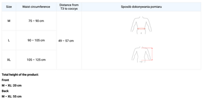 Ceinture-Corset dorso-lombaire avec rappel de posture anti-cyphose full back brace