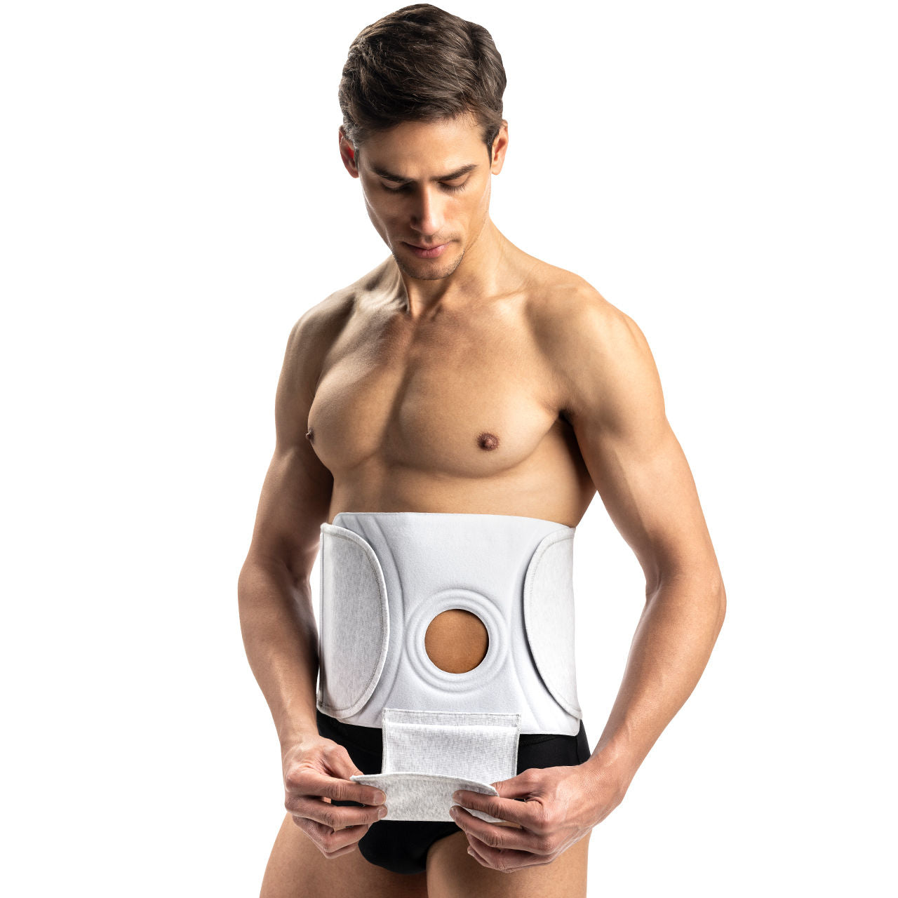 Ceinture de maintien abdominal pour stomie Colostomia 22 ouverture 7 à 11 cm