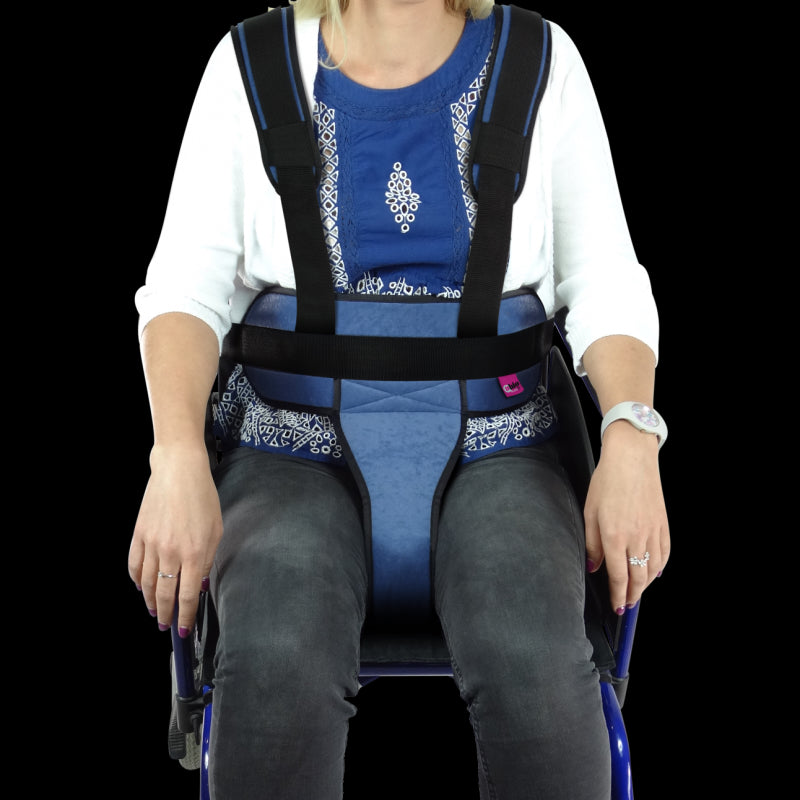 Ceinture abdominale sans bretelles avec support périnéal type harnais de maintien au fauteuil