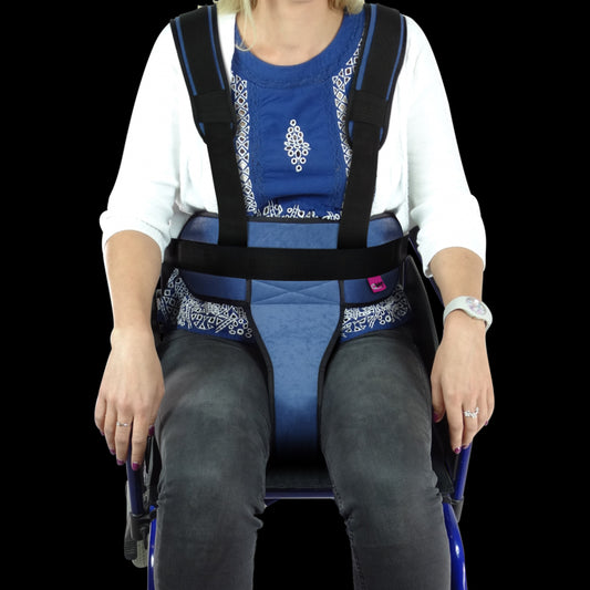 Ceinture abdominale sans bretelles avec support périnéal type harnais de maintien au fauteuil