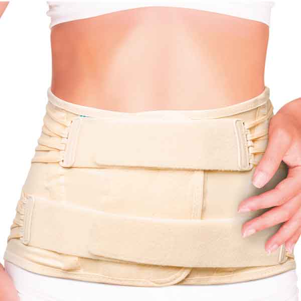 Ceinture de soutien lombaire fermeture-serrage assisté par laçage