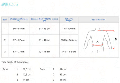 Ceinture-corset dorso-lombaire pédiatrique