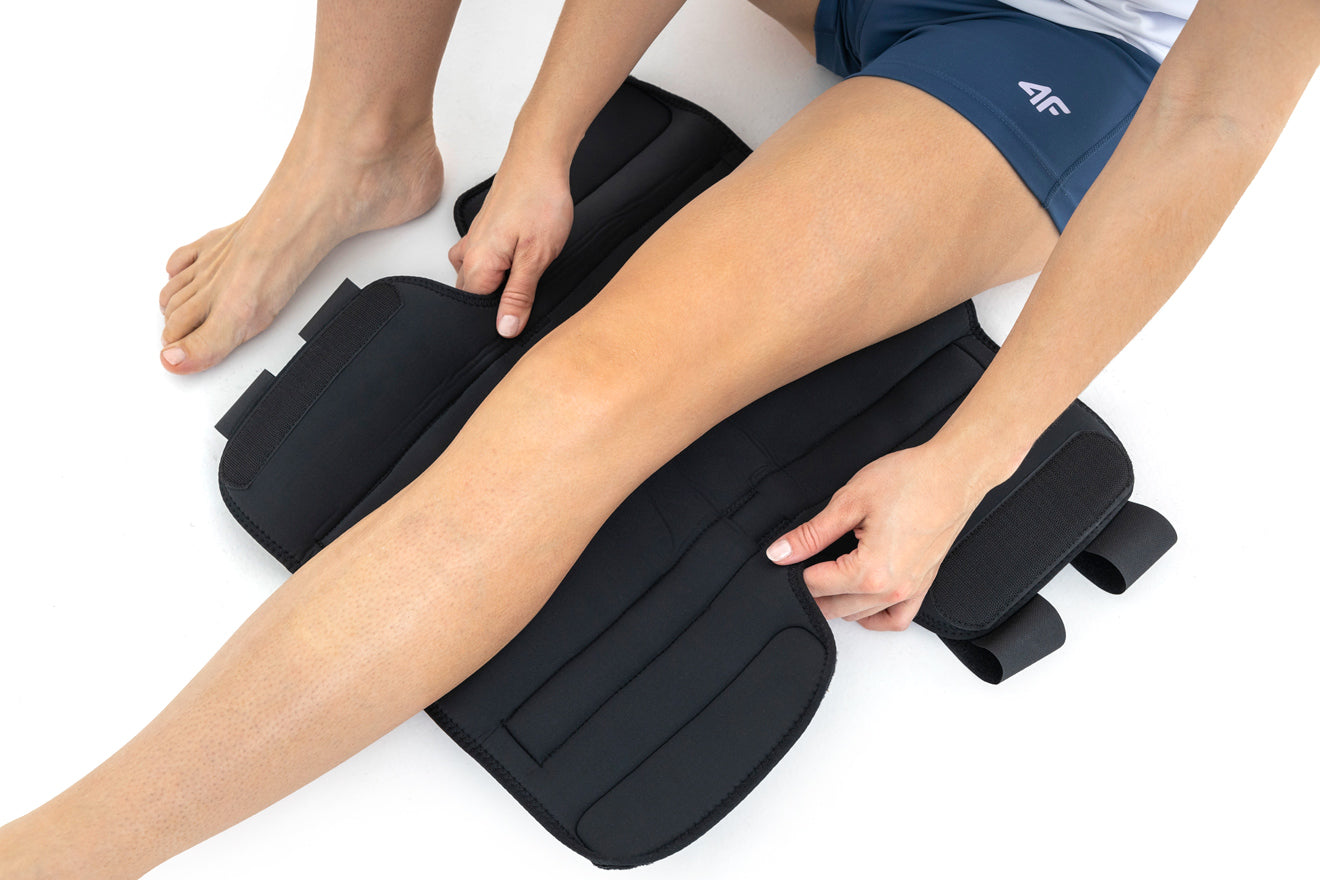 Long ligament knee brace with exclusive asymmetrical articulated rigid stays goural Activ pren 2Ri