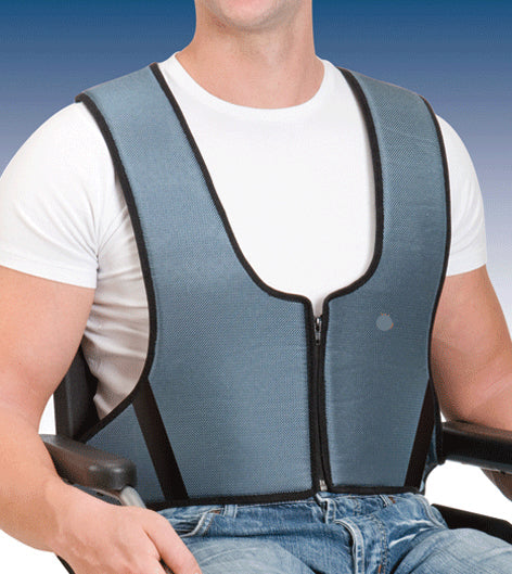 Harnais-gilet de maintien au fauteuil à fermeture zip