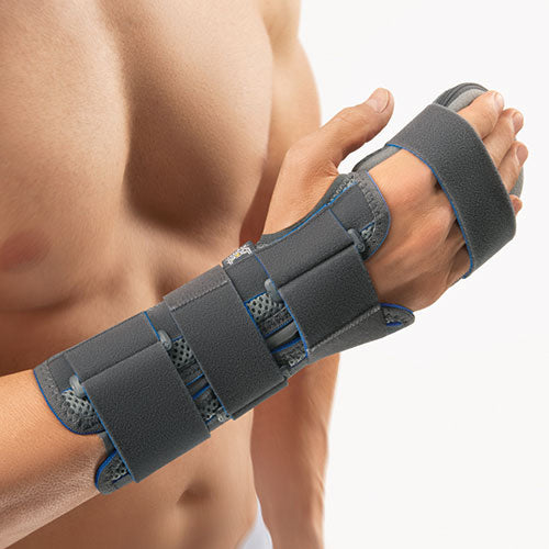 Long wrist and finger immobilization orthosis without thumb